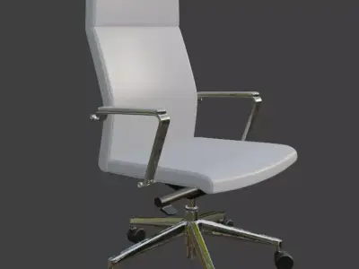 Modern White Leather Executive Office Chair High Detail 3D Model 3D model