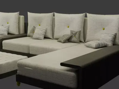 Sofa with Tables 3D model