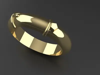 Buckle Ring Gold Silver Platinum Luxury Jewelry 3D print model