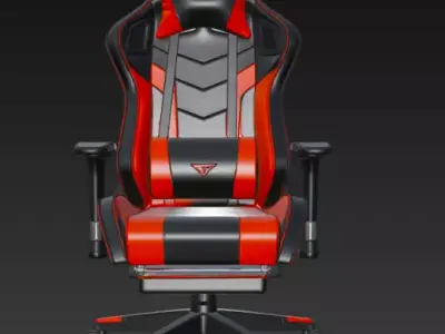 Racing Style Gaming Chair Red Black PBR 3D Model 3D model