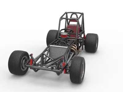 Vintage Dirt Modified stock car Base Version 2 Scale 1 to 25 3D print model