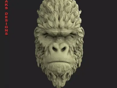 Gorilla 1 bas relief 3D print model