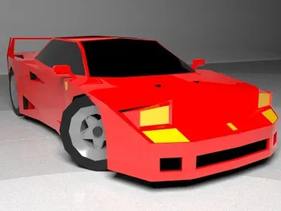 Ferrari F-40 Low-poly 3D model