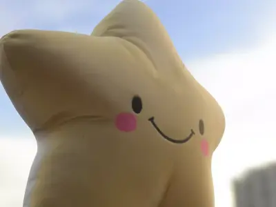 Smiling Star Plush Low-poly 3D model