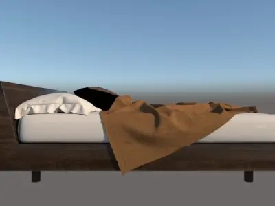masterbed bed with blankets 3D model
