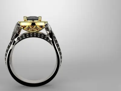 diamond engagement ring 3D print model