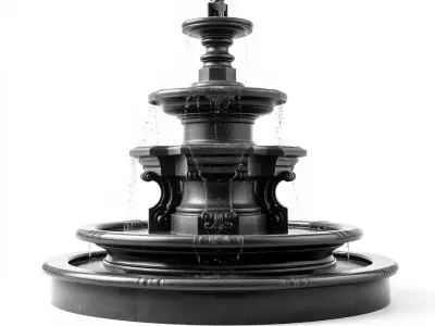 Elegant Marble Fountain model pack Low-poly 3D model