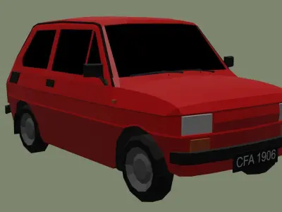 Fiat 126p Low-poly 3D model