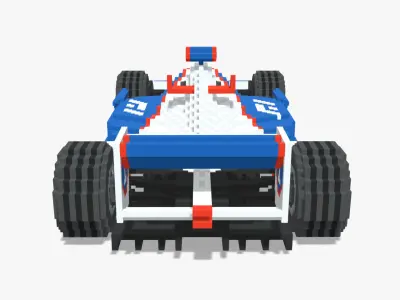 Voxel F1 Car Low-poly 3D model