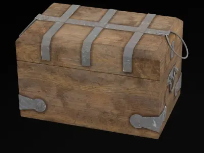 Treasure Chest Box Low-poly 3D model