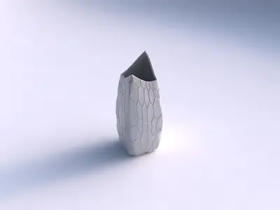 Vase double arc rectangle with organic cells 3D print model