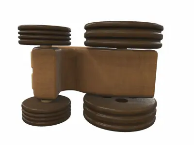 Free wooden tractor toy Free 3D model