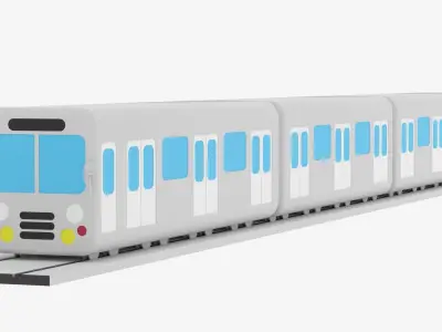 Cartoon Metro Subway Train 3D model