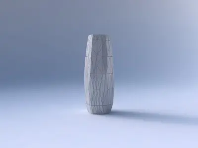 Vase squeezed hexagon with random triangle plates 3D print model