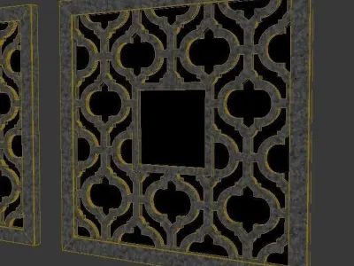 Decor set of four decorative squares 3D model