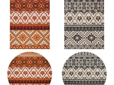 4 in 1 Rug Collection No 2 Low-poly 3D model