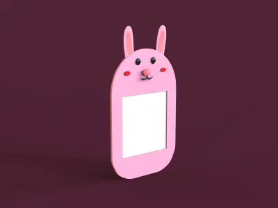 Cartoon Bunny Frame Low-poly 3D model