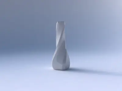 Vase top bent rectangle 2 with twisted bands 2 3D print model