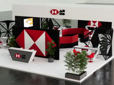 booth 12 x 20 open side  3D model