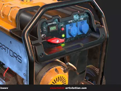 Used Gas portable generator Low-poly 3D model