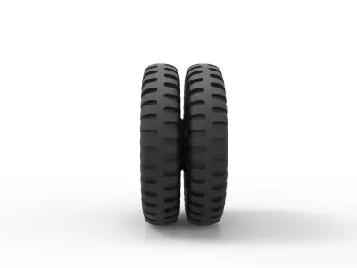 Double wheel from old truck 3D print model