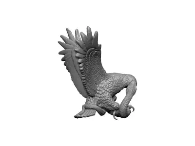 eagle hawk snake statue 3D print model