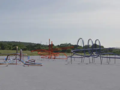 THREE Rollercoaster 3D Model Collection