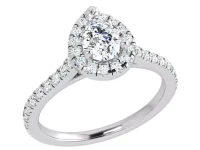 Pear Halo Ring 3964 3D print model