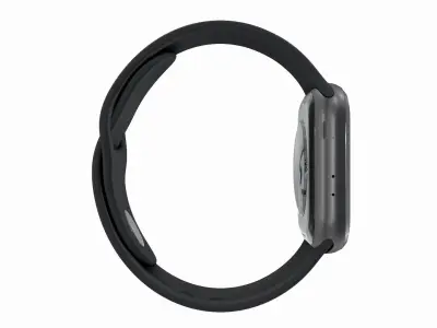 Apple Watch 3 - Silver Aluminium Case with Black Sport Band Low-poly 3D model