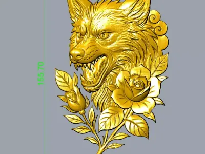 Wolf Relief 3D print model