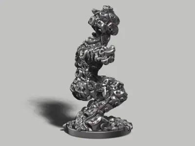 Modern Abstract robotic sculpture 3d print model 168 3D print model