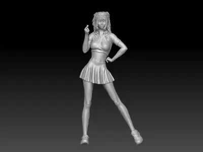 korean baseball cheerleader girl 1 3D print model