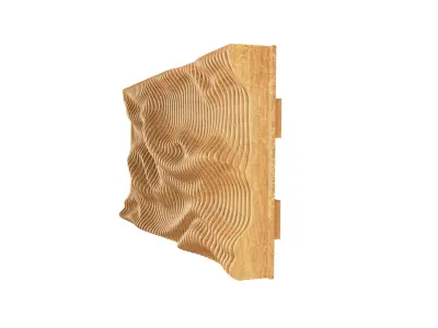 Parametric Wavy Wooden Wall Decor 28- wood cutting machines  3D model