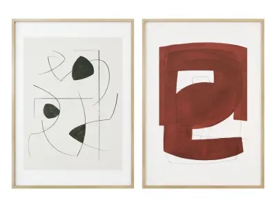 Abstract paired posters 3D model