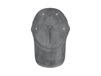 Dark Grey Corduroy Fabric Cap 3D model