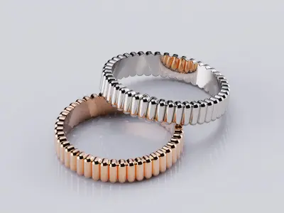 Grosgrain Wedding Band Rings Style All Sizes Collection 3D print model