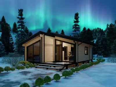 3D model of a wooden house 3D model 6