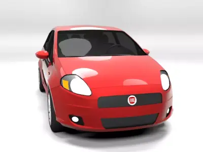 FIAT GRANDE PUNTO 5DR LOWPOLY Low-poly 3D model