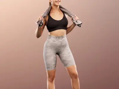 Klara 12632 - Athletic Young Woman Low-poly 3D model