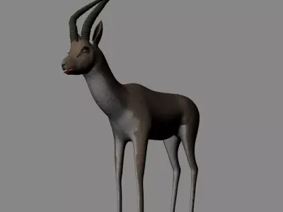 Rigged-Animated Gazelle 3D model