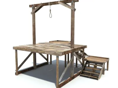 Low Poly Wild West Gallow Low-poly 3D model