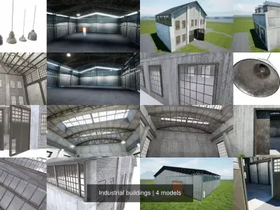 Industrial buildings 3D Model Pack