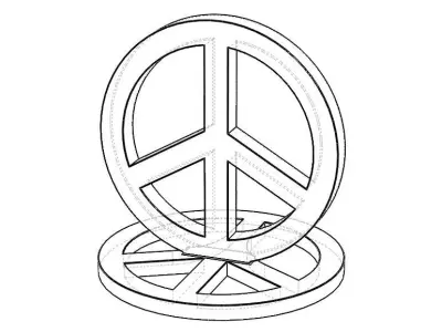 Plastic Peace Symbols Stand 3D print model
