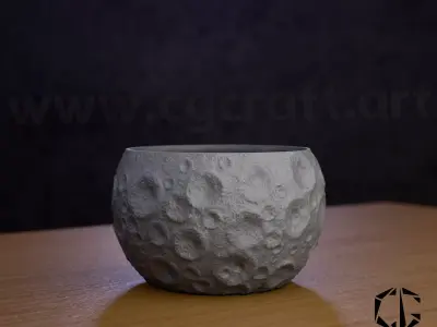 Moon pot organizer pencil holder 3D print model