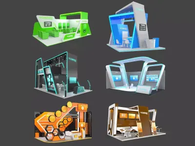Exhibition Stands 6 models 3D Model Collection
