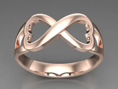 Infinity Heart Ring 3D print model