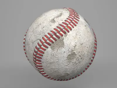 Game Ready Worn Baseball Ball Free low-poly 3D model