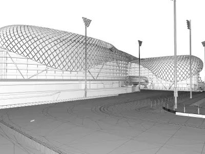 Yas Marina Circuit Low-poly 3D model