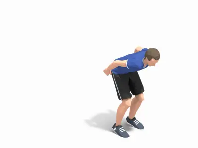 side jump Exercise Man Animation Low-poly 3D model