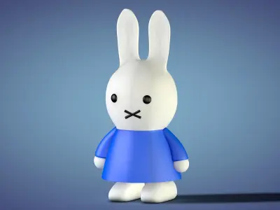 Miffy - Bunny Rabbit Low-poly 3D model